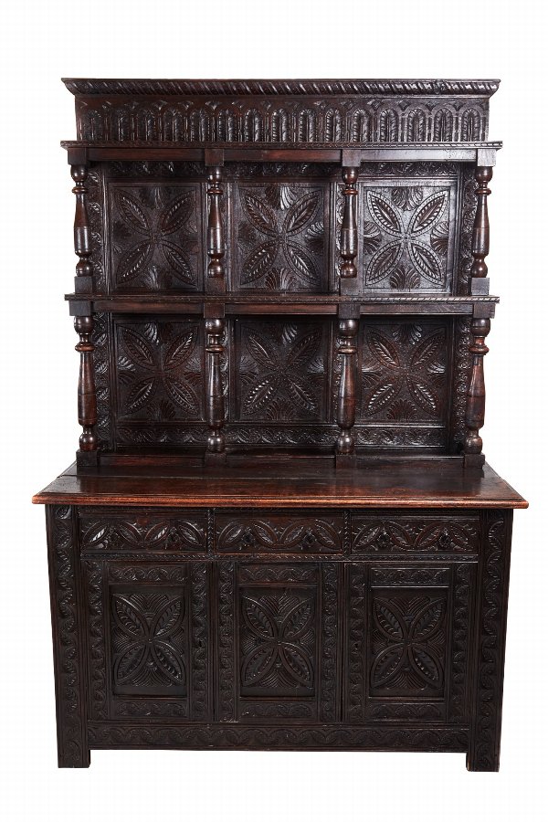 Large antique carved oak dresser