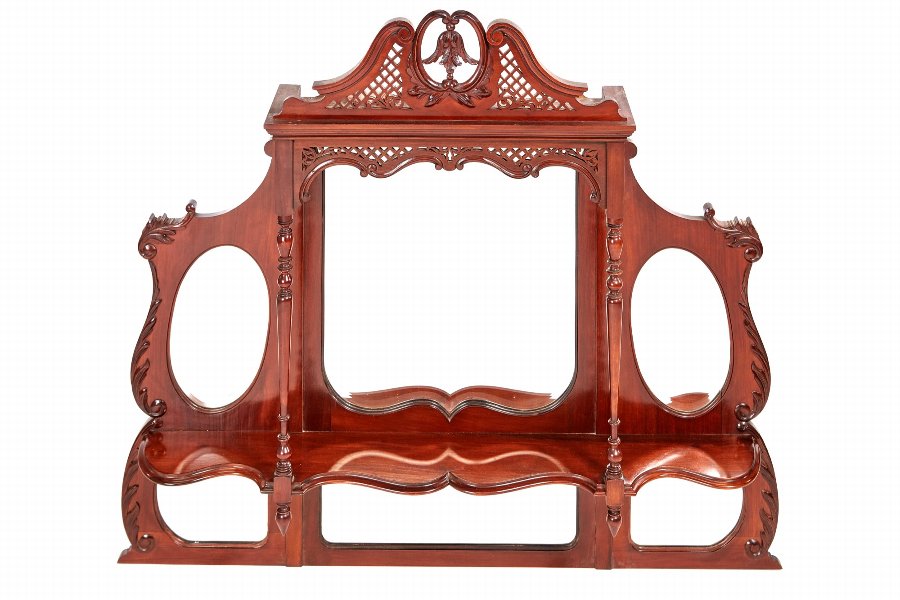 Quality Victorian Carved Mahogany Overmantle Wall Mirror