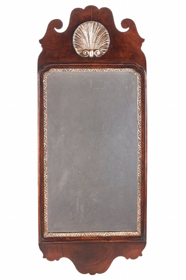 Walnut Fretwork Wall Mirror c.1900
