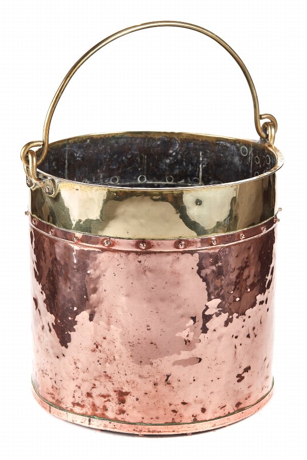 Antique Copper & Brass Coal Bucket c.1800