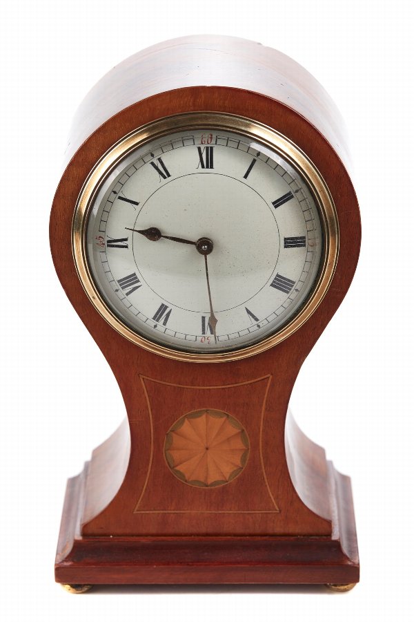 Antique Sheraton Revival Balloon Mantle Clock