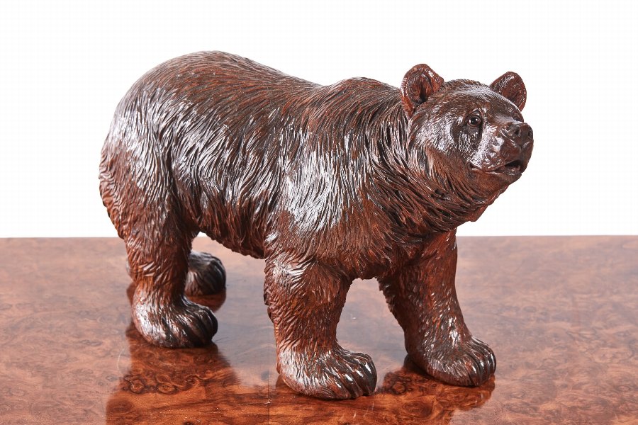 Large Antique Carved Black Forest Bear