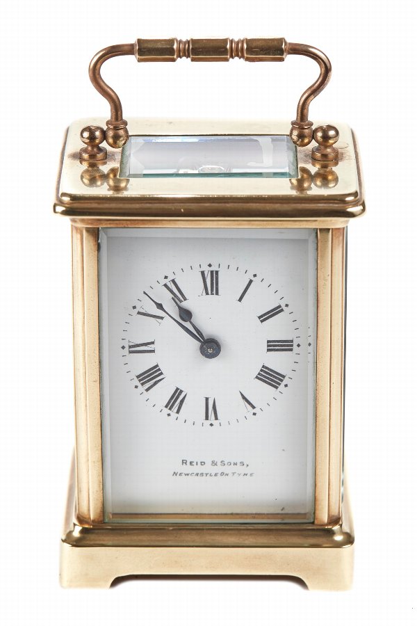 ANTIQUE BRASS CARRIAGE CLOCK C.1900