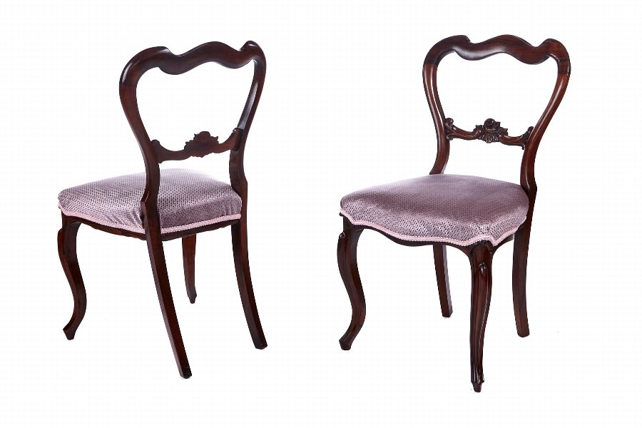Quality Pair Of Victorian Rosewood Side Chairs