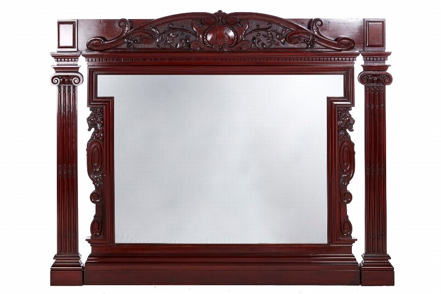 Fantastic Quality Antique Victorian Mahogany Large Carved Wall Mirror