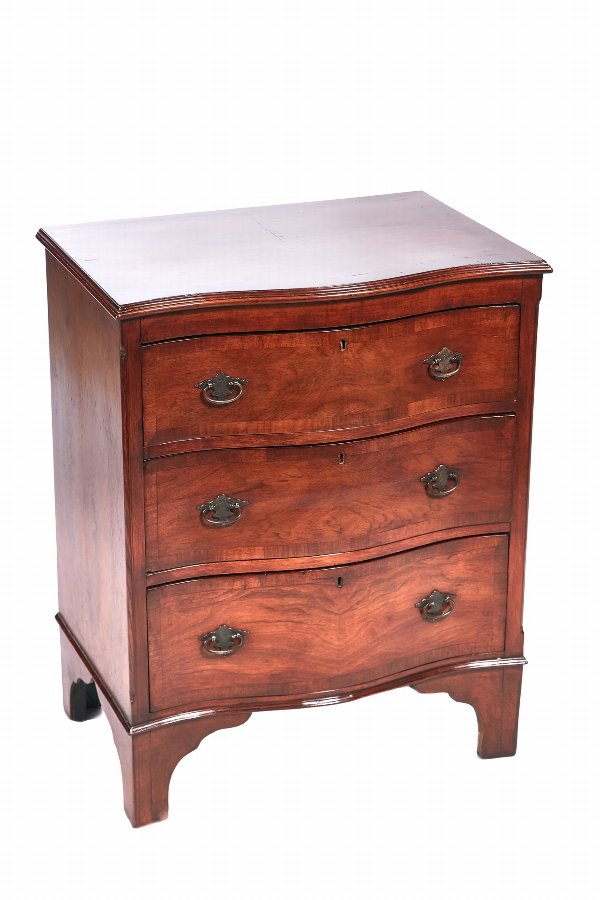 Antique Walnut Serpentine Shaped Chest Of Drawers