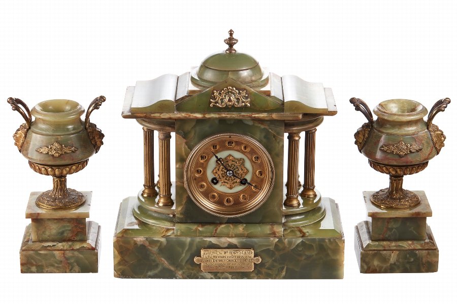 Outstanding Antique French Clock Set C.1860