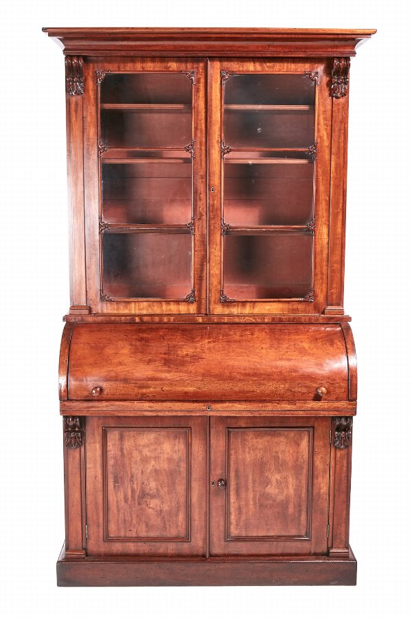 William IV Mahogany Cylinder Bookcase