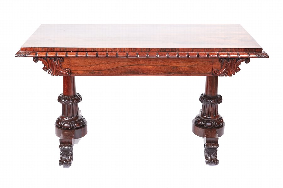 Fine Quality Regency Rosewood Freestanding Library Table