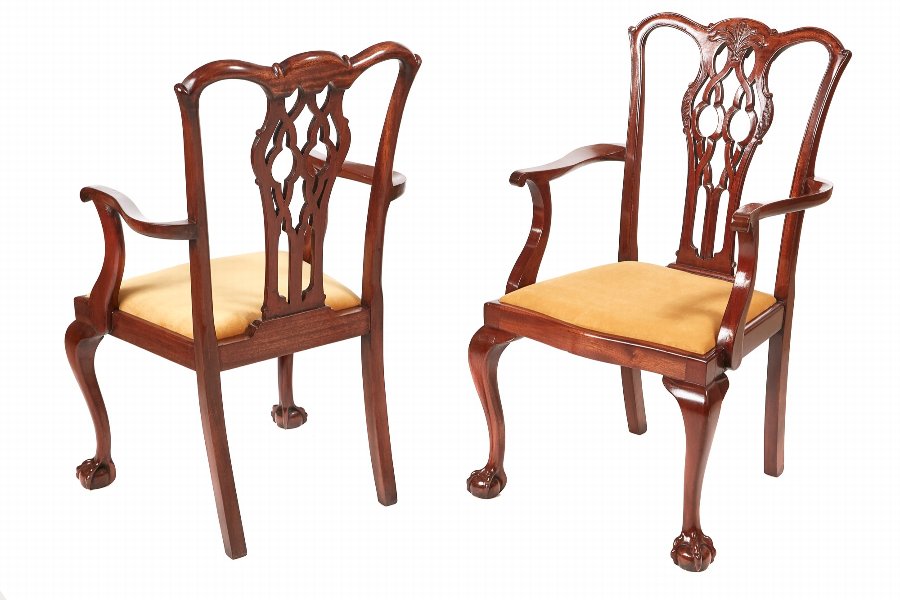 Quality Pair Of Antique Mahogany Desk Chairs