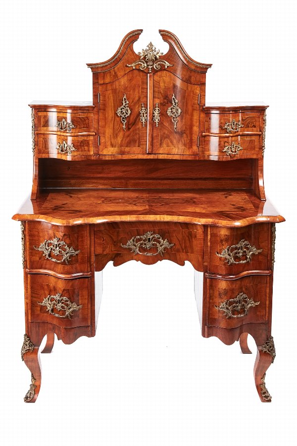 Outstanding Quality Victorian French Burr Walnut Desk
