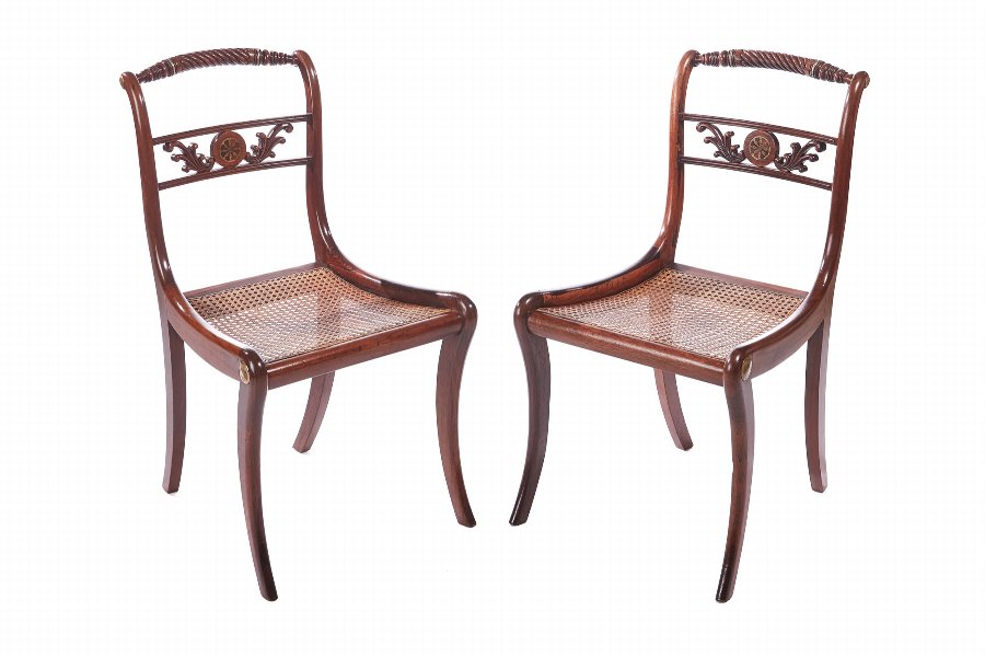 Pair Of Quality Regency Rosewood Side Chairs