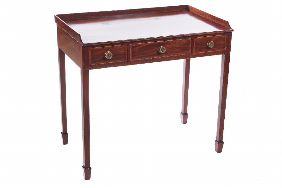 Quality Antique Regency Inlaid Mahogany Writing Table