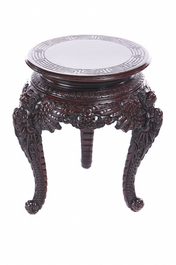 Quality Antique Carved Hard Wood Chinese Stand