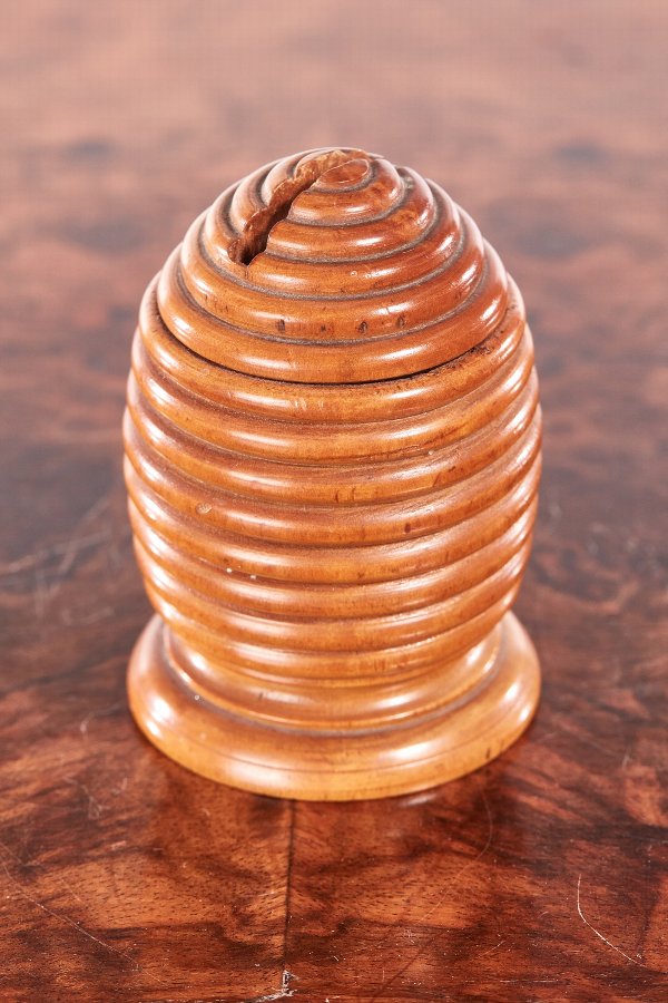 Unusual Antique Treen Money Box