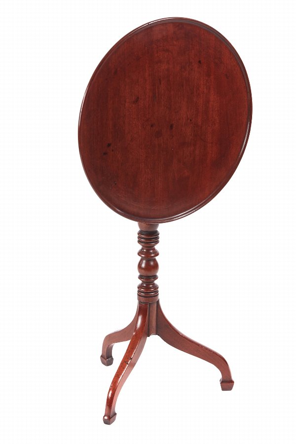 George III Mahogany Circular Dish top  wine / lamp table