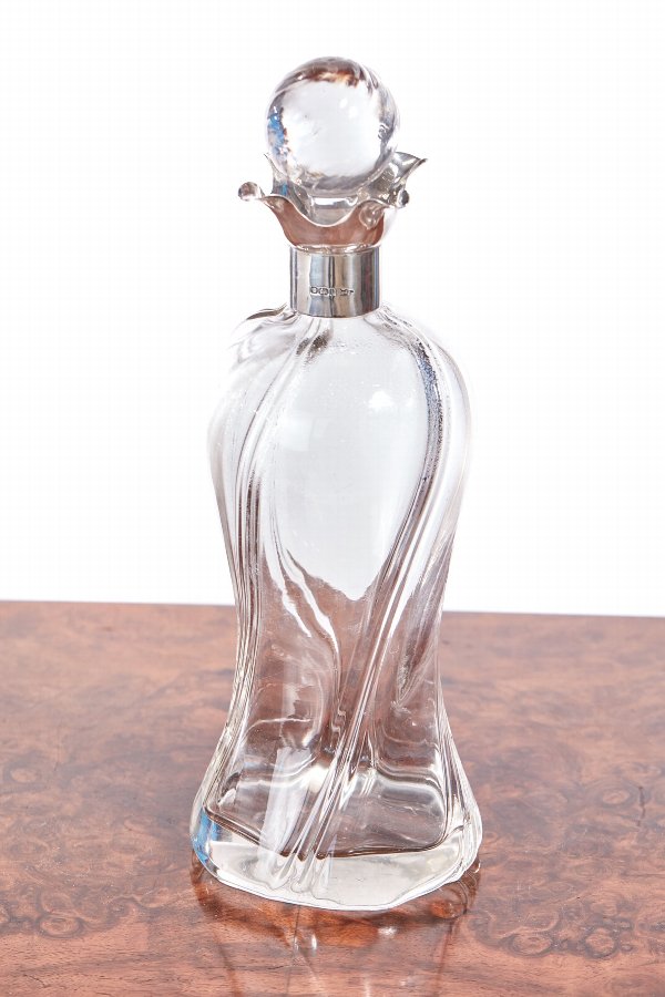 Walker And Hall Antique Hallmarked Silver Collared Decanter