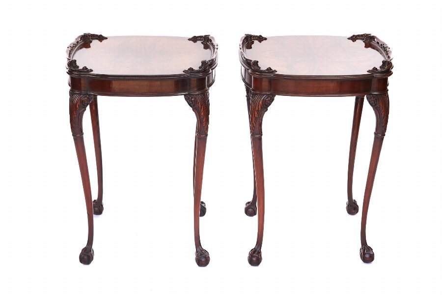 Quality Pair Of Antique Mahogany Lamp Tables