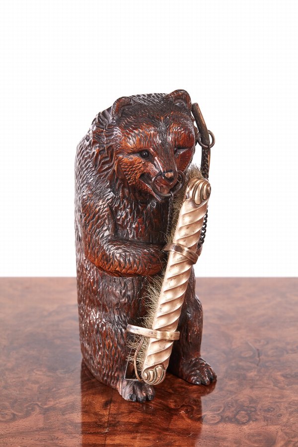 Unusual Antique Carved Black Forest Bear