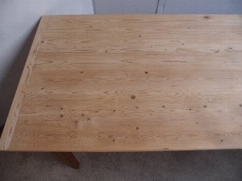 Antique A Lovely Victorian Pine 14 Seater Waxed 3 Metre Kitchen Table