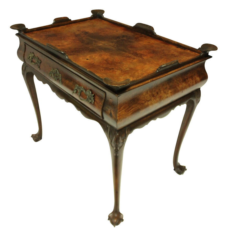Antique A DUTCH WALNUT SILVER TABLE