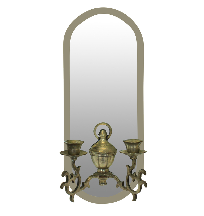 Antique A PAIR OF FRENCH MIRROR BACK GIRANDOLE