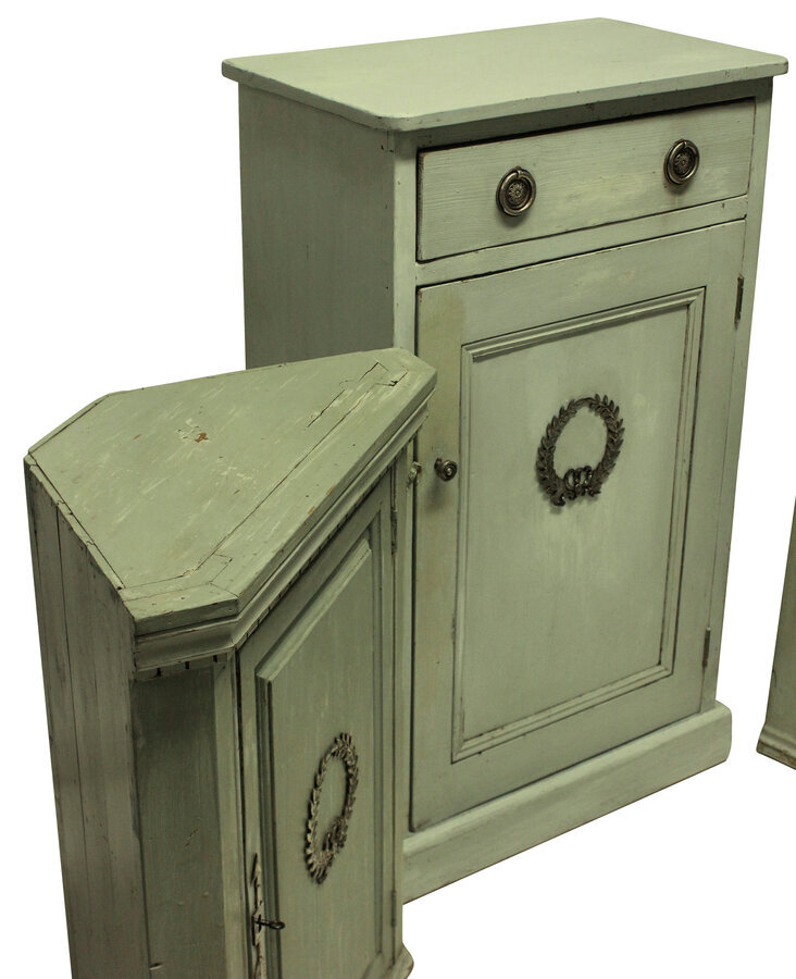 Antique THREE SWEDISH PAINTED CUPBOARDS