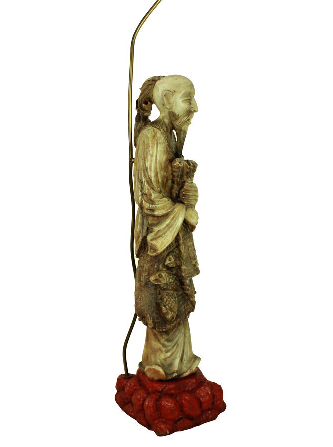 Antique A CHINESE MARBLE FLOOR LAMP 