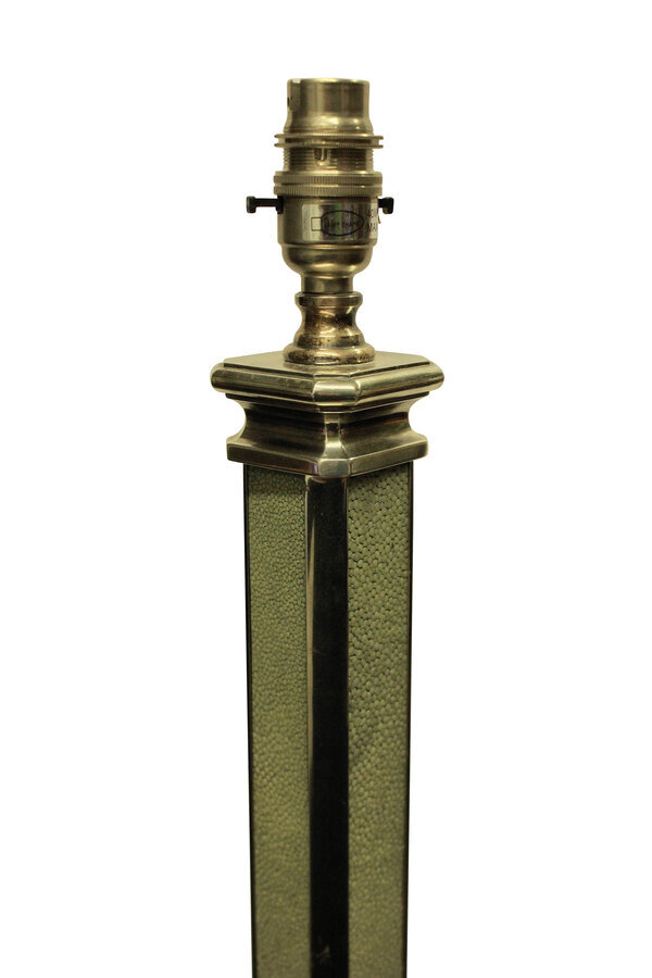 Antique AN ART DECO STYLE SILVER & SHAGRIN FLOOR LAMP