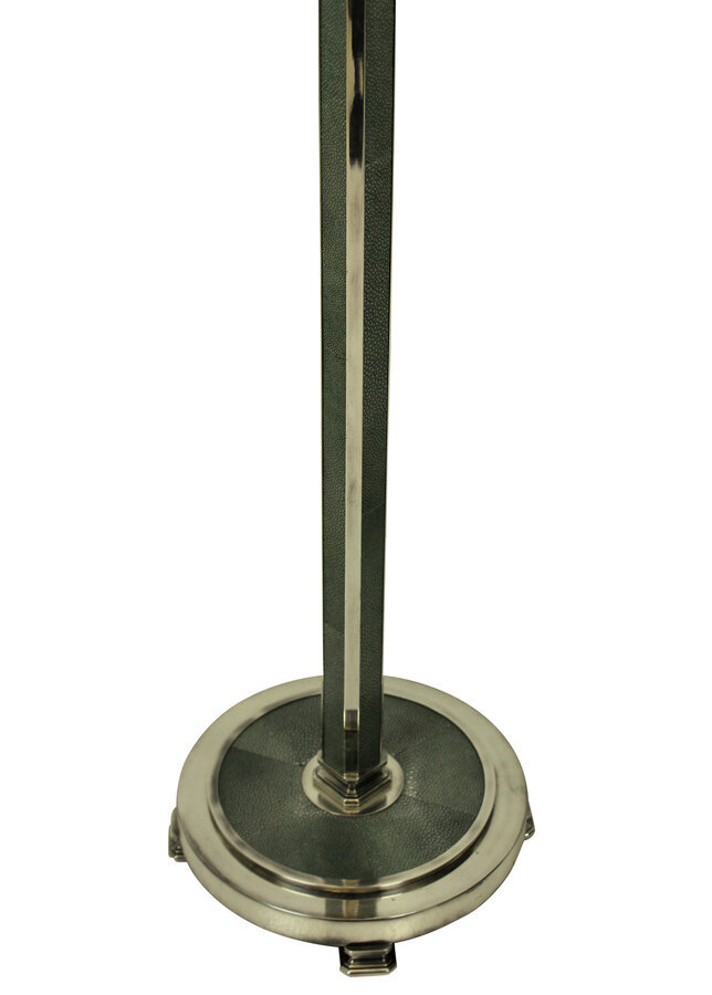 Antique AN ART DECO STYLE SILVER & SHAGRIN FLOOR LAMP