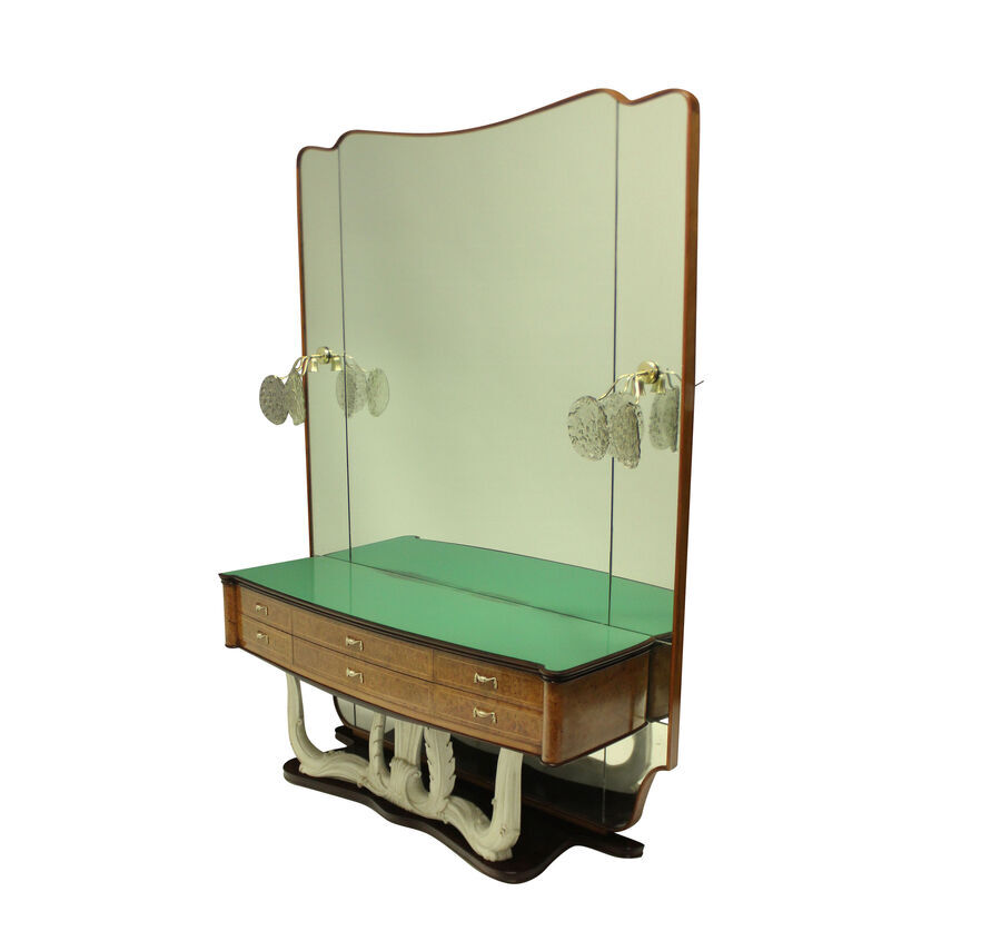 Antique A STYLISH ITALIAN MID-CENTURY HALL CONSOLE WITH MIRROR