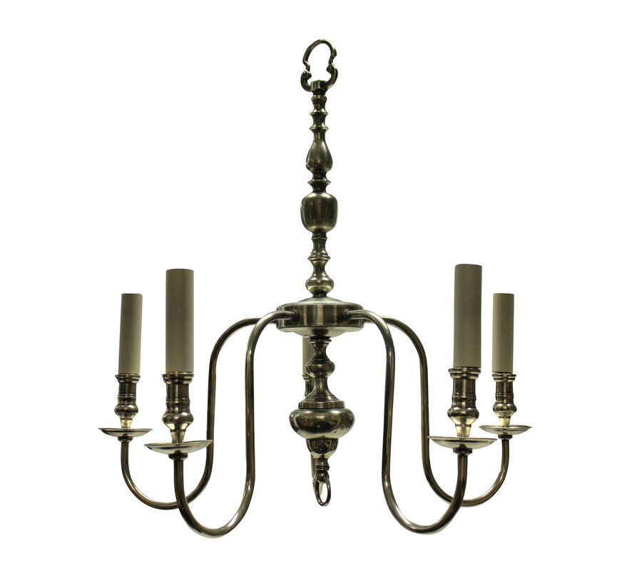 AN ENGLISH SILVER PLATED CHANDELIER