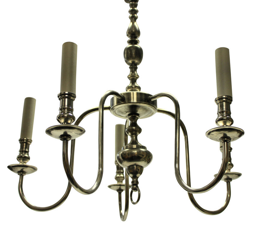 Antique AN ENGLISH SILVER PLATED CHANDELIER