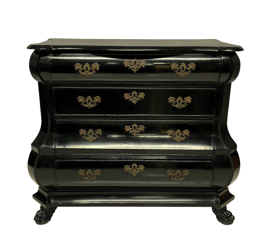 AN EBONISED DUTCH CHEST OF DRAWERS