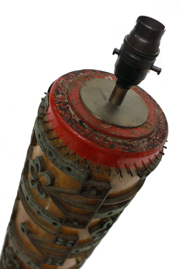 Antique A LARGE VICTORIAN PRINT ROLLER LAMP