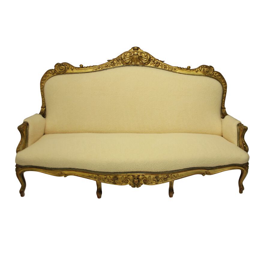 Antique A LARGE ENGLISH GILTWOOD SETTEE