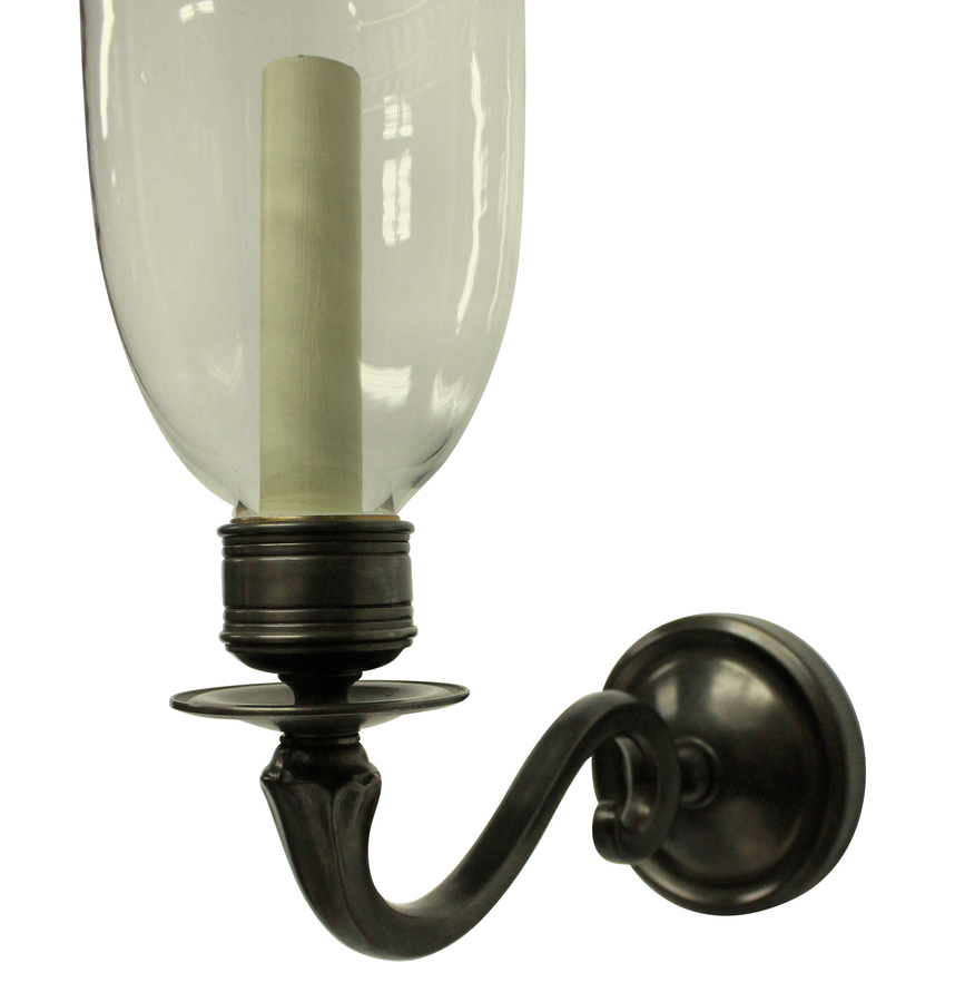 Antique A PAIR OF REGENCY STYLE WALL LIGHTS WITH STORM SHADES