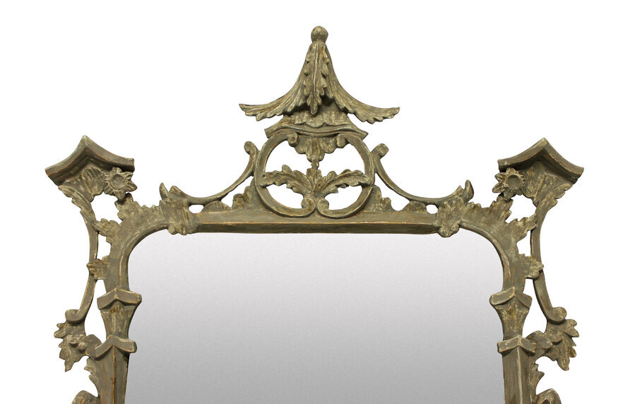 Antique A GEORGE III STYLE PAINTED MIRROR