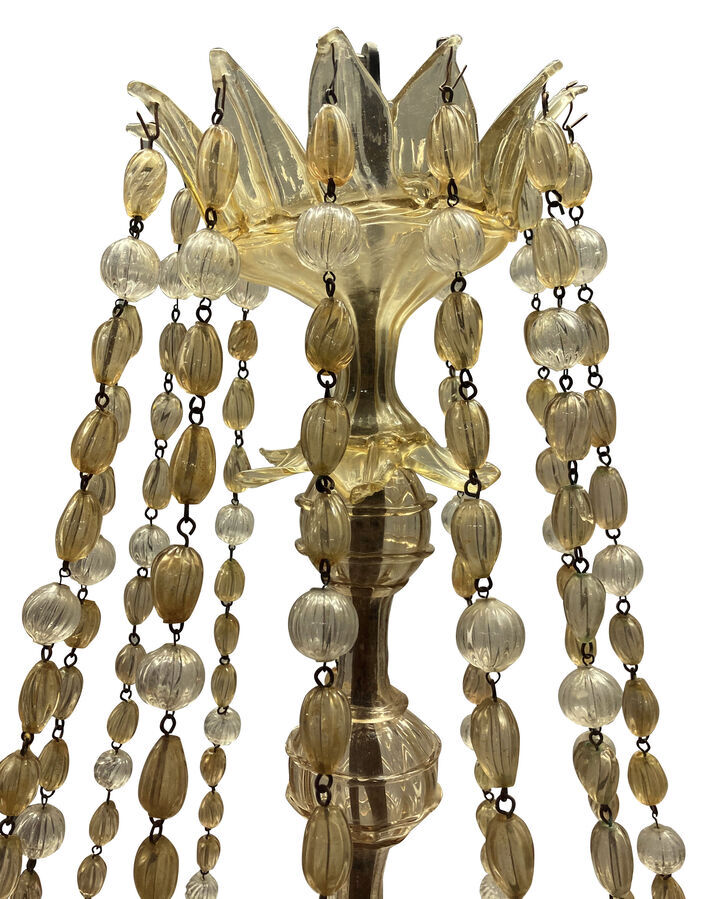 Antique A LARGE GOLD TINTED CHANDELIER BY FRATELLI TOSO