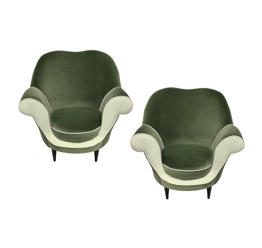 A PAIR OF SCULPTURAL ARMCHAIRS BY ICO PARISI