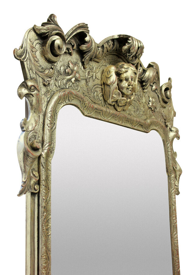 Antique A QUEEN ANNE STYLE SILVERED MIRROR