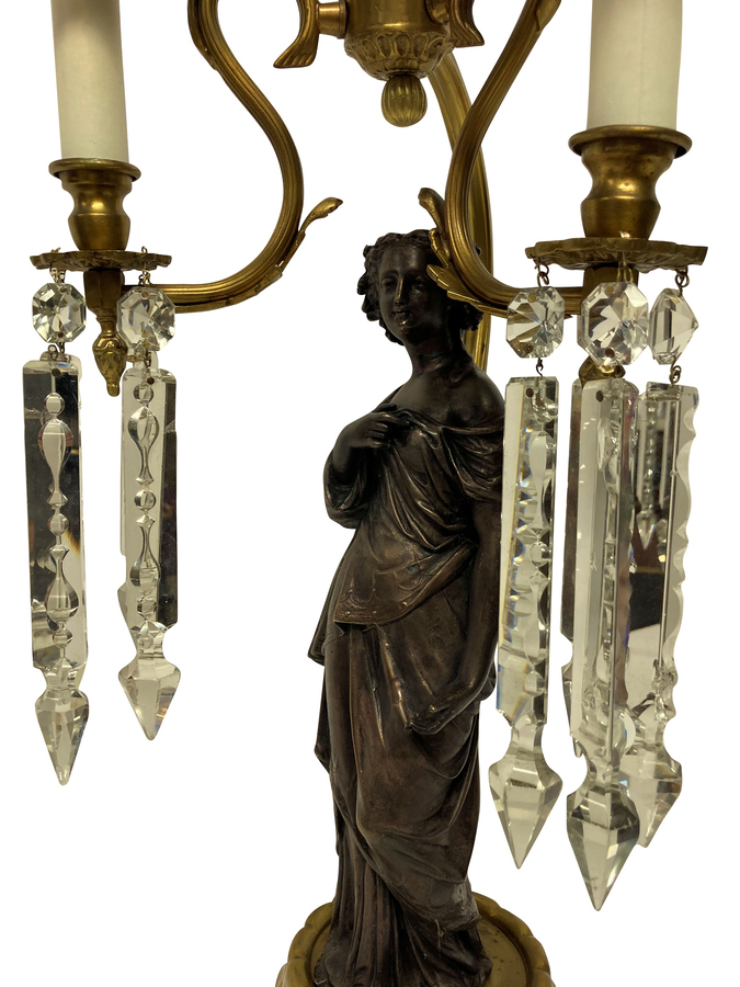 Antique A PAIR OF CLASSICAL FIGURAL LAMPS