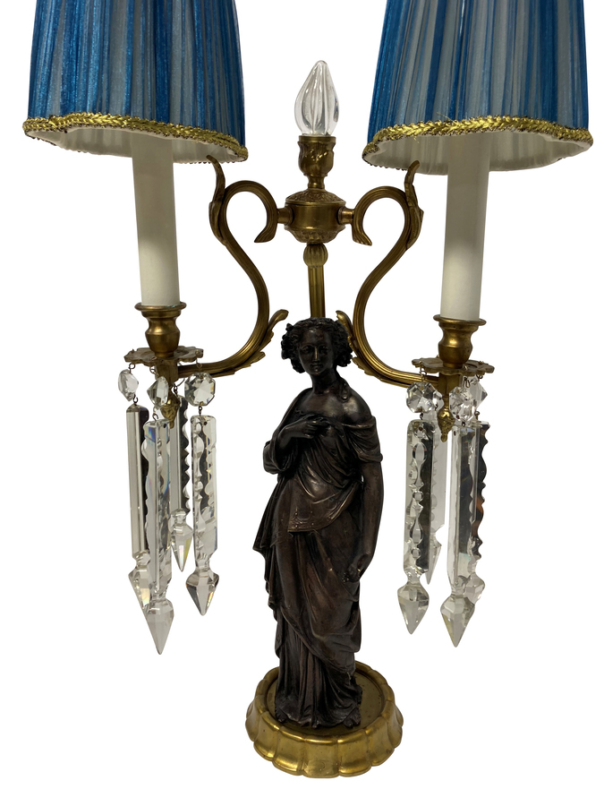 Antique A PAIR OF CLASSICAL FIGURAL LAMPS