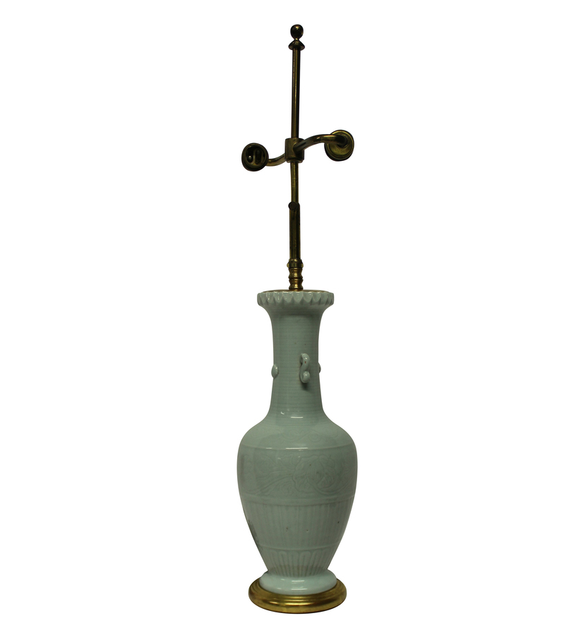 Antique A CHINESE CELADON PORCELAIN LAMP