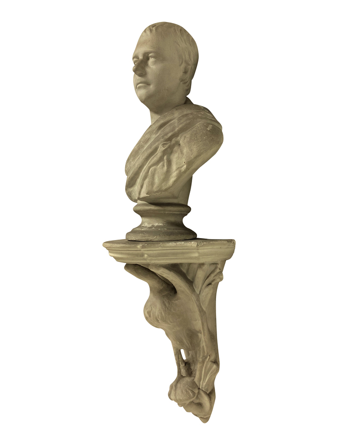 Antique A CLASSICAL PLASTER LIBRARY BUST ON BRACKET