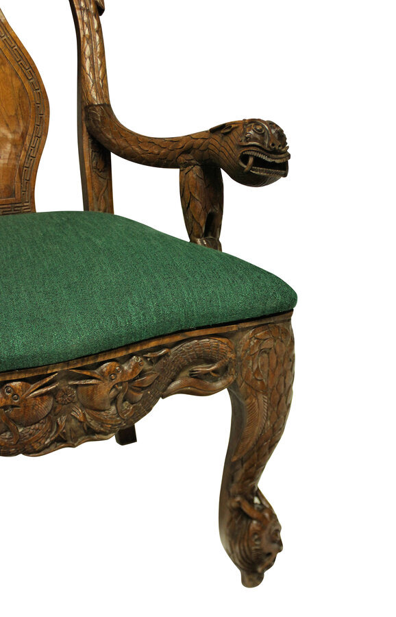 Antique A PAIR OF FINELY CARVED XIX CENTURY CHINESE ARMCHAIRS