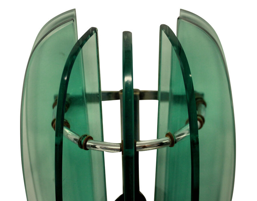 Antique A PAIR OF GREEN GLASS WALL LIGHTS BY VECA