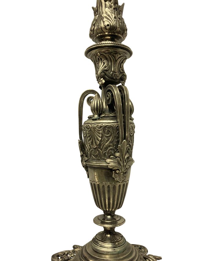Antique A FRENCH SILVER PLATED ART NOUVEAU LAMP