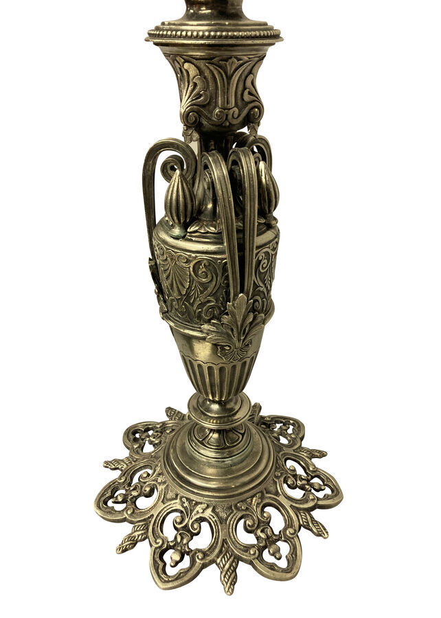 Antique A FRENCH SILVER PLATED ART NOUVEAU LAMP