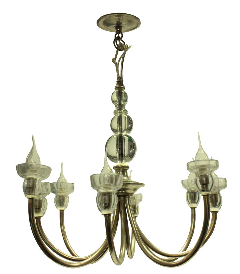 Antique A FRENCH MID-CENTURY SILVER CHANDELIER